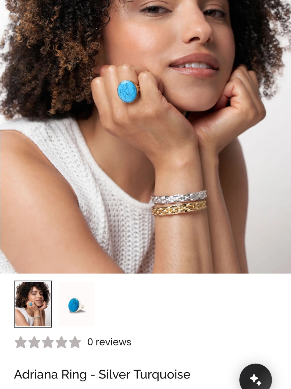Sophie Blake New York Gorgeous Sterling Silver Turquoise Statement Ring